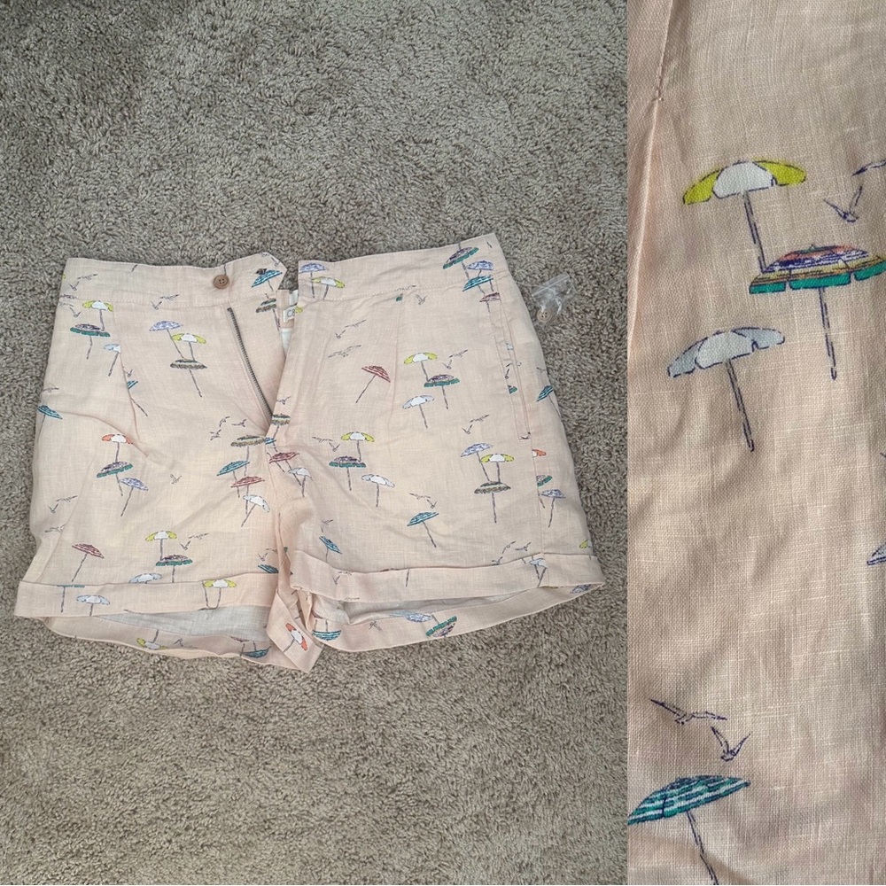 Linen Short Beach Umbrella Print C&C California